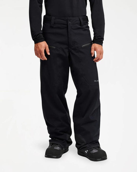 Image of a model wearing Pants. Product name - Quiksilver Mens Paramo Stretch 20K Snow Pants Black in Black colour by brand - Quiksilver
