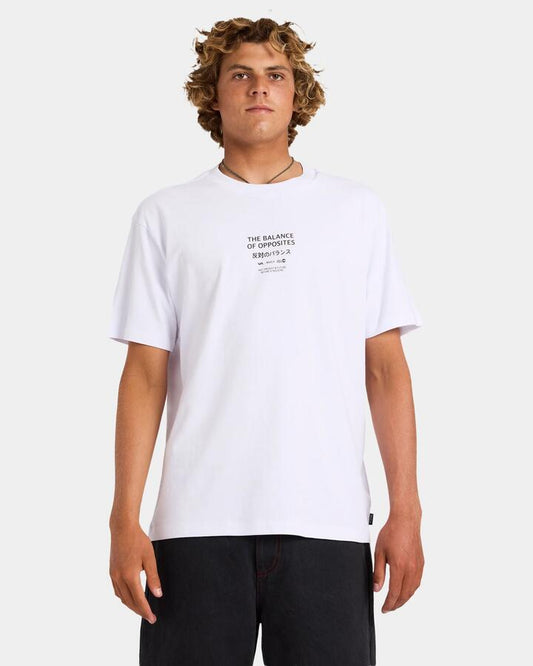 Image of T-Shirts. Product name - Rvca Mens Palm Reel T-Shirt White in White colour by brand - Rvca