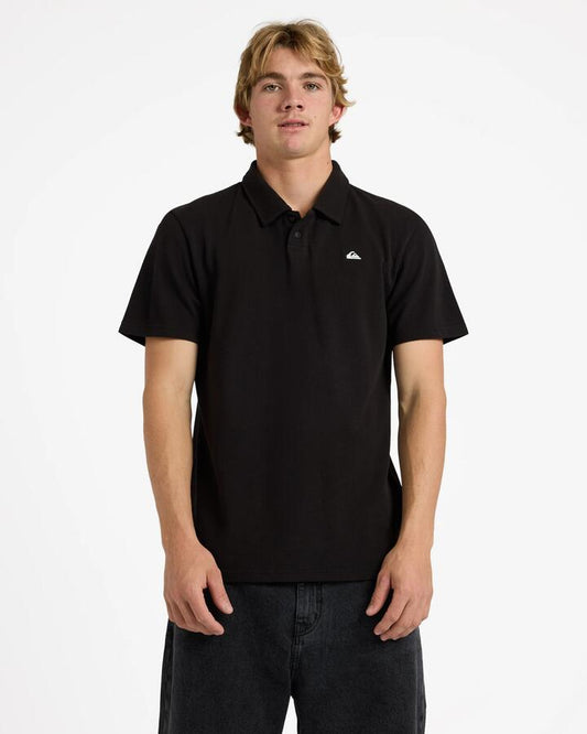 Image of Shirts. Product name - Quiksilver Mens Mw Pique Polo Shirt Black in Black colour by brand - Quiksilver