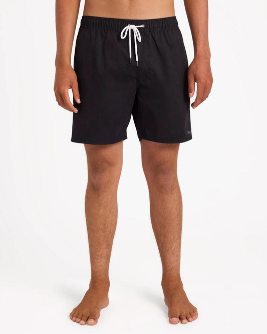 Image of Swimwear. Product name - Rvca Mens Opposites Elastic 19" Boardshorts Black in Black colour by brand - Rvca