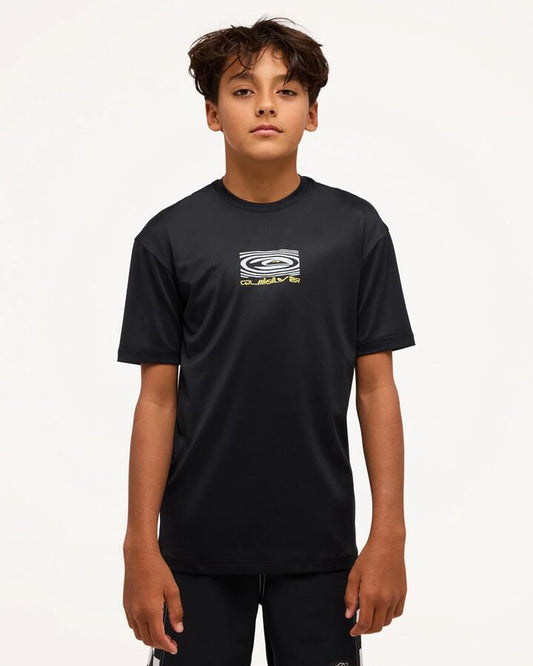 Image of Shirts. Product name - Quiksilver Boys 8-16 Sea Drip Surf Shirt Black in Black colour by brand - Quiksilver