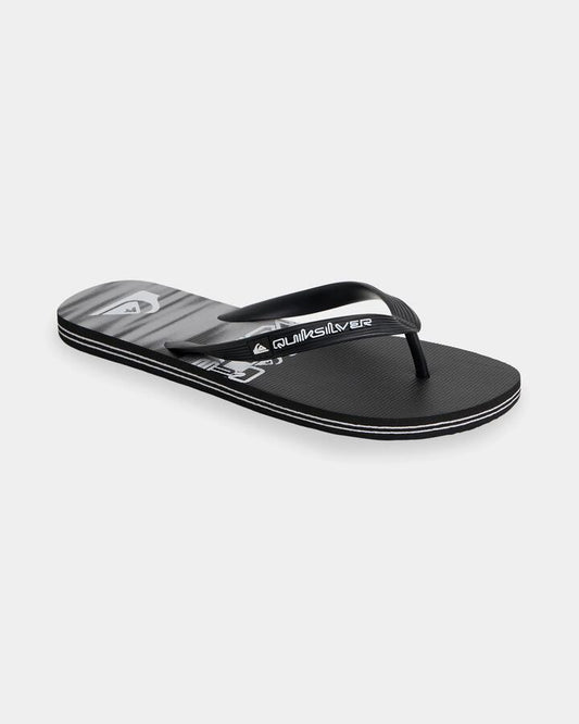 Image of Sandals. Product name - Quiksilver Mens Moncata Thongs Grey/White/Black in Grey/White/Black colour by brand - Quiksilver