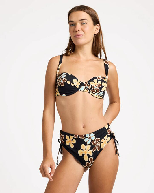 Image of Swimwear. Product name - Roxy Womens Nostalgic Feels Underwire D Cup Bikini Top Anthracite Nostalgic Feels Ful in Anthracite Nostalgic Feels Ful colour by brand - Roxy