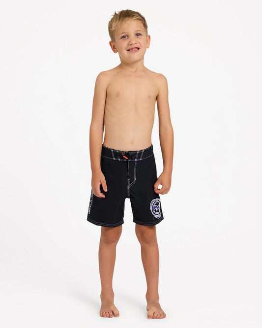 Image of Swimwear. Product name - Billabong Boys 2-7 Spec Pulse Og 13" Boardshorts Black in Black colour by brand - Billabong