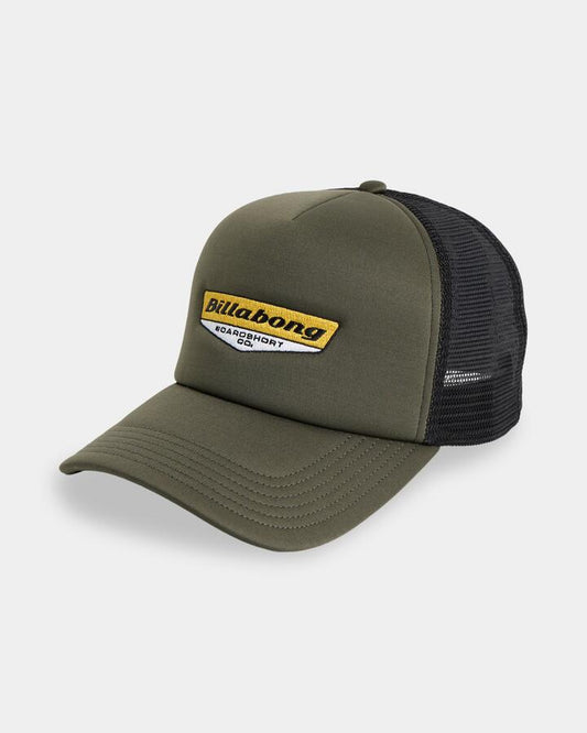 Image of Hats. Product name - Billabong Mens Norfolk Trucker Cap Rifle Green in Rifle Green colour by brand - Billabong