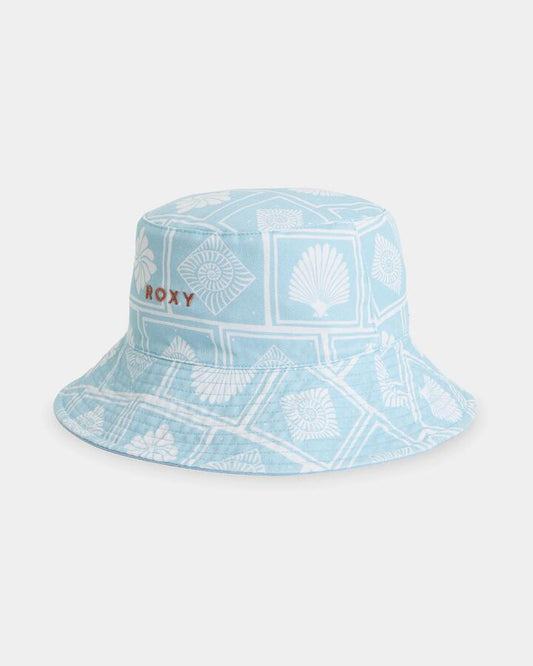 Image of Hats. Product name - Roxy Womens Jasmine Paradise Bucket Hat Cerulean Shell Yeah S in Cerulean Shell Yeah S colour by brand - Roxy