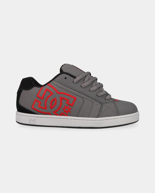 Image of Sneakers. Product name - DC Shoes Mens Net Sneakers Darkgrey/Grey/Red in Darkgrey/Grey/Red colour by brand - DC Shoes