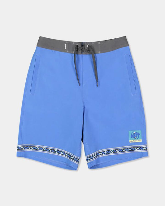 Image of Swimwear. Product name - Quiksilver Boys 8-16 Wax Heads 17" Boardshorts Palace Blue in Palace Blue colour by brand - Quiksilver