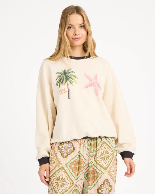 Image of Accessories. Product name - Billabong Womens Fun Paradise Kendal Crew Neck Whitecap in Whitecap colour by brand - Billabong