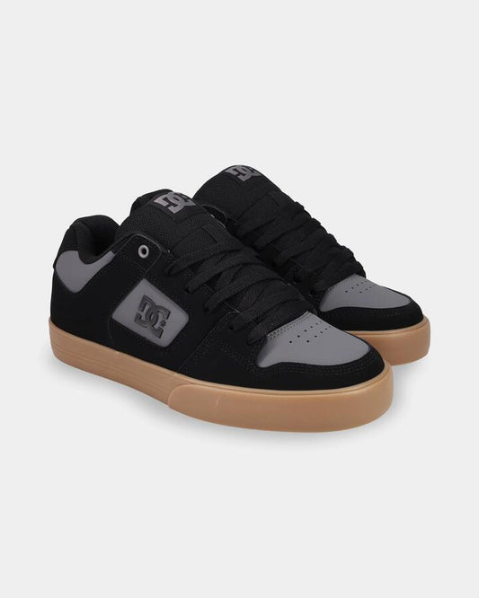 Image of Shoes. Product name - DC Shoes Mens Pure Skate Shoes Black/Grey/Gum in Black/Grey/Gum colour by brand - DC Shoes