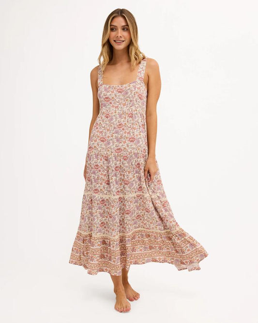 Image of Dresses. Product name - Billabong Womens Forevermore Shine On Midi Dress Multi in Multi colour by brand - Billabong