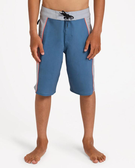 Image of Swimwear. Product name - Billabong Boys 8-16 Boys New Wave Pro 19" Boardshorts China Blue in China Blue colour by brand - Billabong