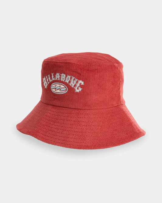 Image of Hats. Product name - Billabong Womens Living 73 Bucket Hat Red Crush in Red Crush colour by brand - Billabong