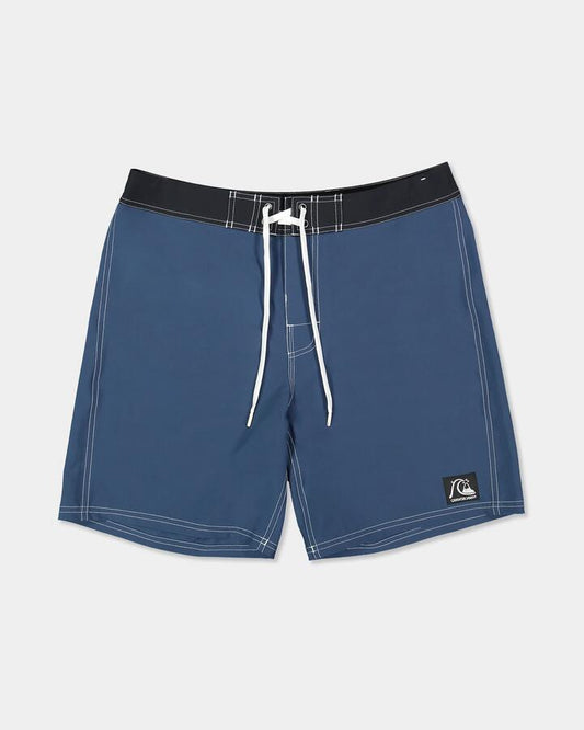 Image of Swimwear. Product name - Quiksilver Mens Original Straight 18" Boardshorts Dark Denim in Dark Denim colour by brand - Quiksilver