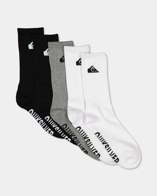 Image of Socks. Product name - Quiksilver 5 Pack Crew Socks Assorted in Assorted colour by brand - Quiksilver