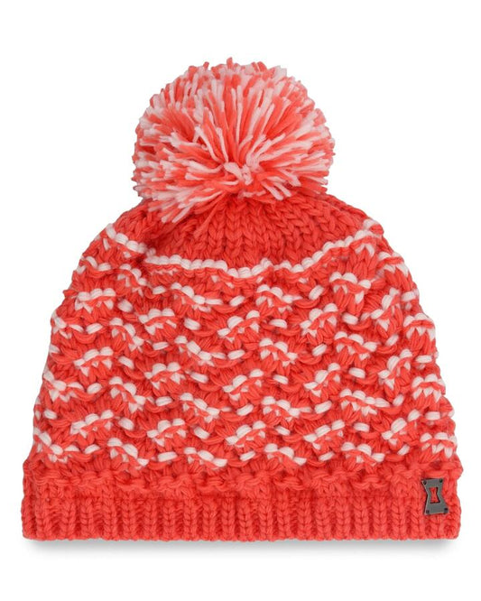 Image of Hats. Product name - Spyder Womens Brrr Berry Pom Beanie Coral Haze in Coral Haze colour by brand - Spyder