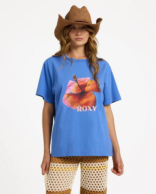 Image of T-Shirts. Product name - Roxy Womens Love Always T-Shirt Cobalt in Cobalt colour by brand - Roxy
