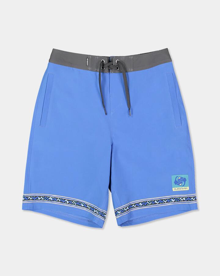 Image of Swimwear. Product name - Quiksilver Boys 8-16 Wax Heads 17" Boardshorts Palace Blue in Palace Blue colour by brand - Quiksilver