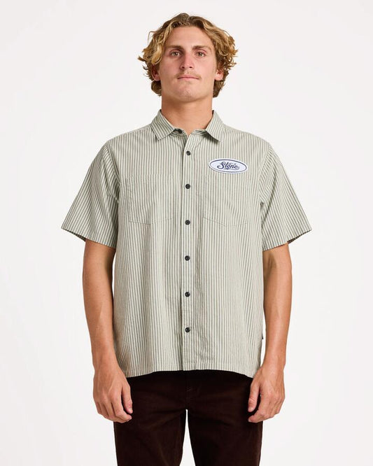 Image of T-Shirts. Product name - Volcom Mens Magna Short Sleeve T-Shirt Stone in Stone colour by brand - Volcom
