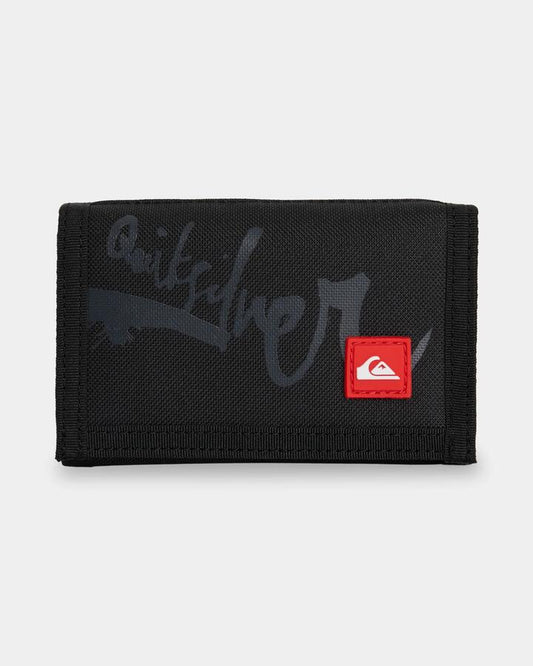 Image of Wallets & Money Clips. Product name - Quiksilver The Everydaily Tri Fold Wallet Black in Black colour by brand - Quiksilver