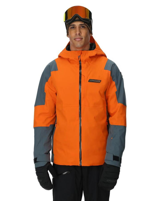 Image of Coats & Jackets. Product name - Spyder Mens Taos Shell Jacket Flash Orange in Flash Orange colour by brand - Spyder