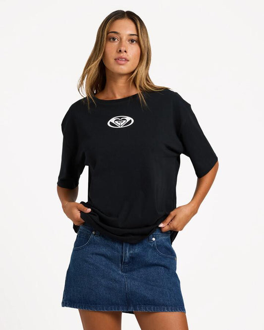Image of T-Shirts. Product name - Roxy Womens Swell T-Shirt Black in Black colour by brand - Roxy