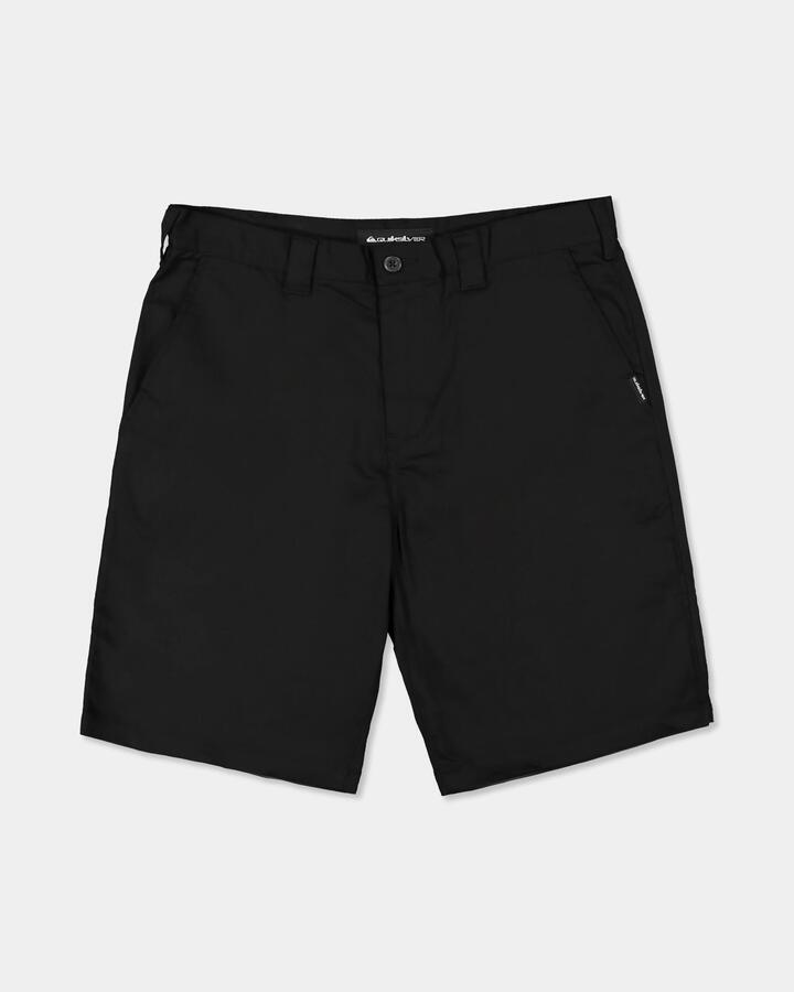 Image of a model wearing Shorts. Product name - Quiksilver Mens Union Regular 20" Walkshorts Black in Black colour by brand - Quiksilver