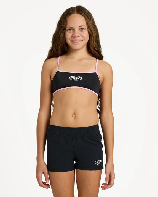 Image of Swimwear. Product name - Roxy Girls 8-16 Essentials Boardshorts True Black in True Black colour by brand - Roxy