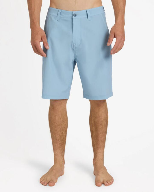 Image of a model wearing Shorts. Product name - Quiksilver Mens Union Amphibian 20" Hybrid Shorts Blue Fog in Blue Fog colour by brand - Quiksilver