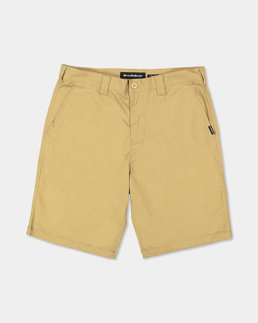 Image of a model wearing Shorts. Product name - Quiksilver Mens Union Regular 20" Walkshorts Khaki in Khaki colour by brand - Quiksilver