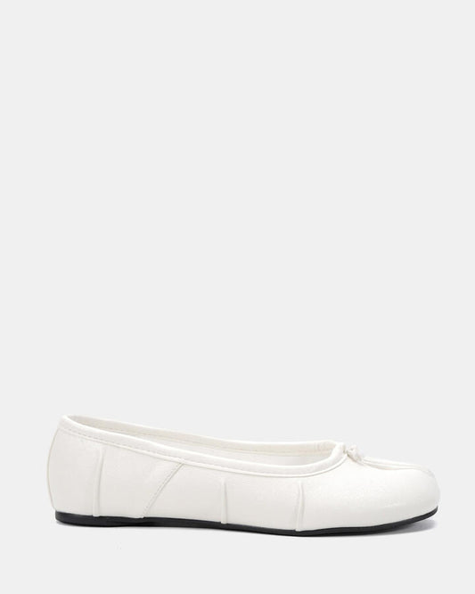 Image of Shoes. Product name - Concrete White Ballet Flats in Multi colour by brand - Novo