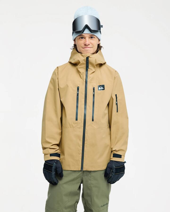 Image of Coats & Jackets. Product name - Quiksilver Mens Overcast 3L 20K Snow Jacket Kelp in Kelp colour by brand - Quiksilver