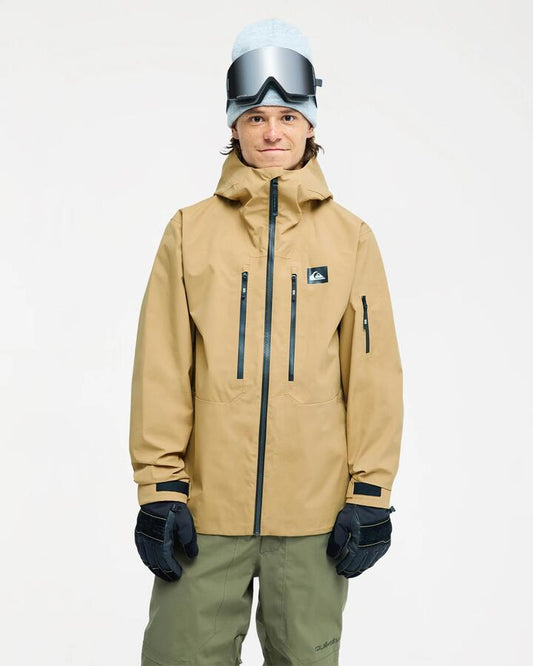Image of Coats & Jackets. Product name - Quiksilver Mens Overcast 3L 20K Snow Jacket Kelp in Kelp colour by brand - Quiksilver