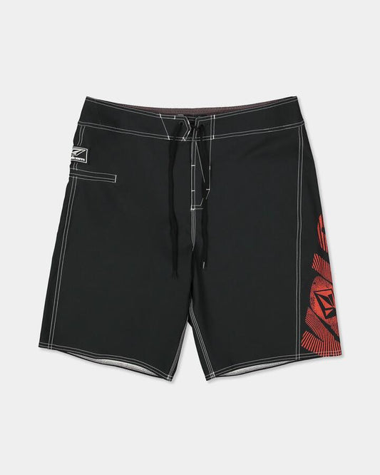 Image of Swimwear. Product name - Volcom Mens Reaper Stone Mod 21" Boardshorts Black Out in Black Out colour by brand - Volcom