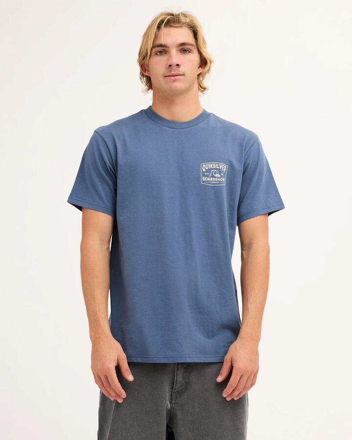 Image of T-Shirts. Product name - Quiksilver Mens Originator T-Shirt Vintage Indigo in Vintage Indigo colour by brand - Quiksilver