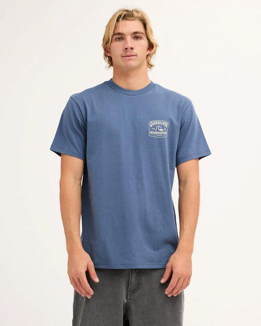 Image of T-Shirts. Product name - Quiksilver Mens Originator T-Shirt Vintage Indigo in Vintage Indigo colour by brand - Quiksilver