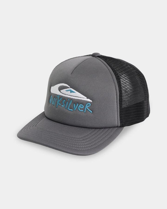 Image of Hats. Product name - Quiksilver Boys 8-16 Wax Heads Trucker Cap Iron Gate in Iron Gate colour by brand - Quiksilver