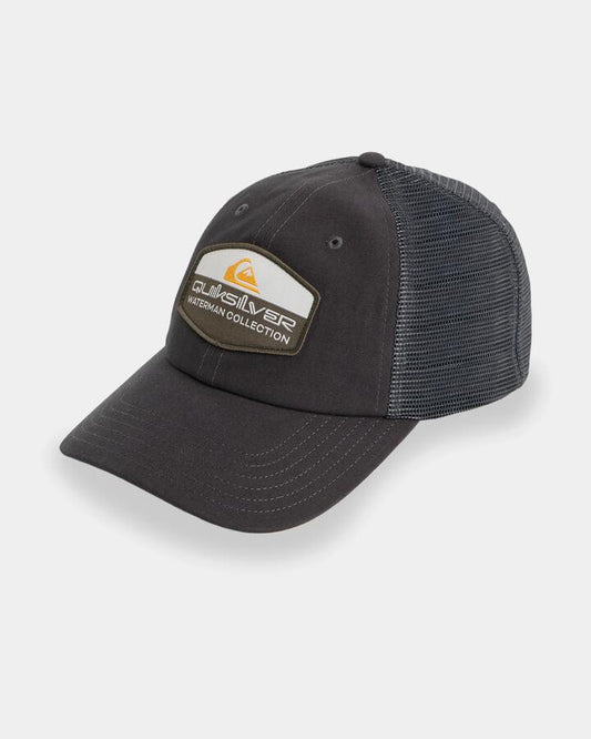 Image of Hats. Product name - Quiksilver Mens Spear Back Cap Trucker Cap Tarmac in Tarmac colour by brand - Quiksilver