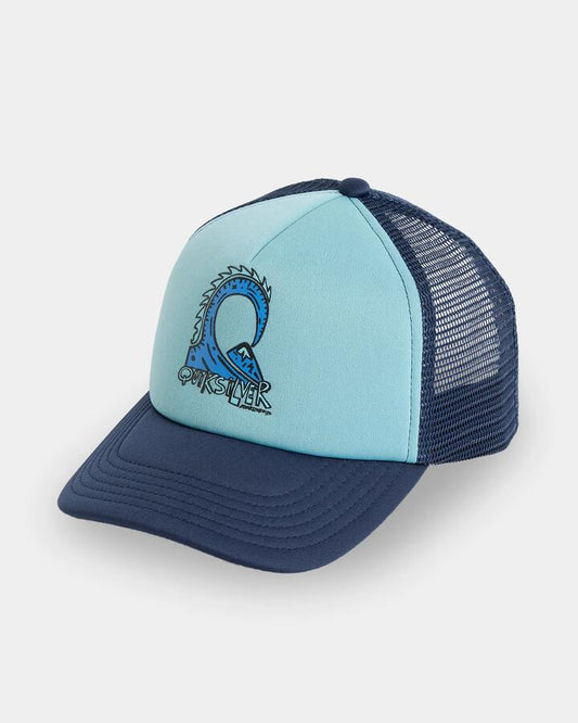 Image of Hats. Product name - Quiksilver Boys 2-7 Waxheads Foam Trucker Cap Mood Indigo in Mood Indigo colour by brand - Quiksilver