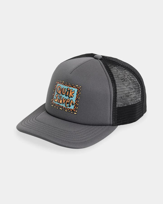 Image of Hats. Product name - Quiksilver Boys 2-7 Waxheads Foam Trucker Cap Iron Gate in Iron Gate colour by brand - Quiksilver