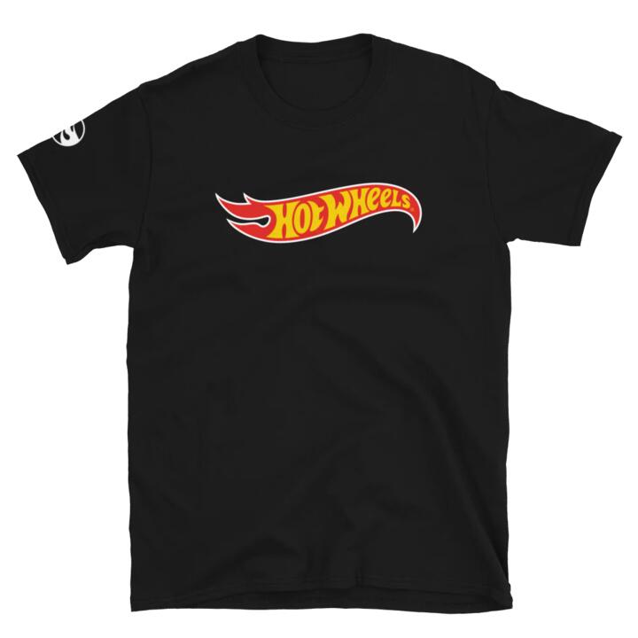 Image of T-Shirts. Product name - Hot Wheels Core Logo Short-Sleeve Black Unisex T-Shirt in colour by brand - Hot Wheels