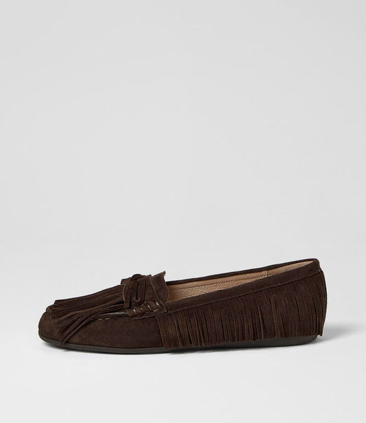 Image of Shoes. Product name - Jyrome Choc Suede Boat Shoes in Choc colour by brand - MOLLINI