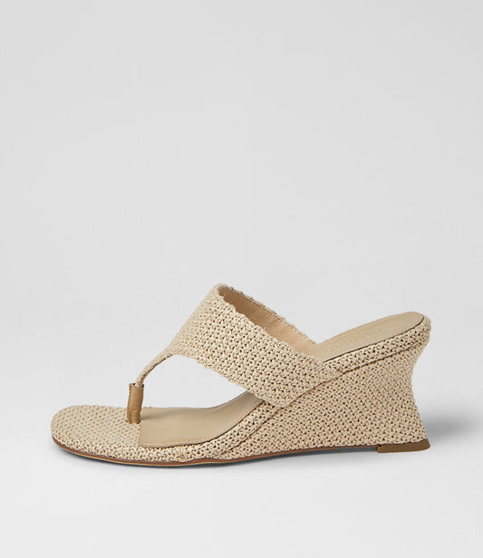 Image of Sandals. Product name - Fevi Nude Woven Sandals in Nude colour by brand - MOLLINI