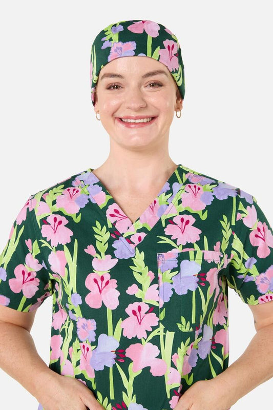 Image of Hats. Product name - Gladioli Scrub Hat in Green colour by brand - Gorman