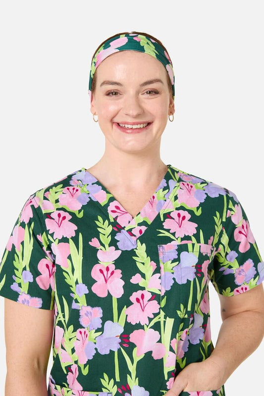 Image of Hats. Product name - Gladioli Scrub Headband in Green colour by brand - Gorman