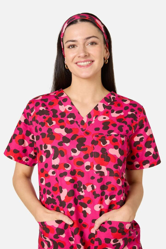 Image of Hats. Product name - Changing Spots Scrub Headband in Pink colour by brand - Gorman