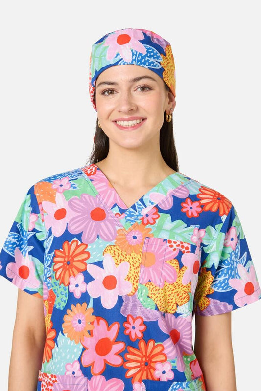 Image of Hats. Product name - Polka Floral Scrub Hat in Multi colour by brand - Gorman