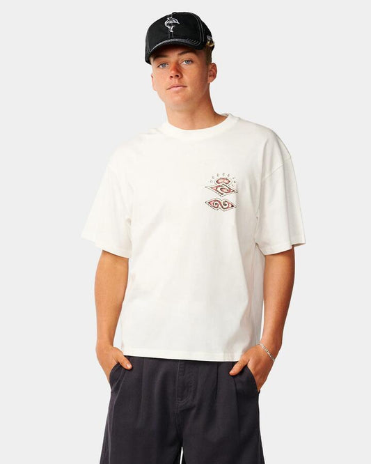 Image of T-Shirts. Product name - Rip Curl Mens Disorder Boneyards T-Shirt Bone in Bone colour by brand - Rip Curl