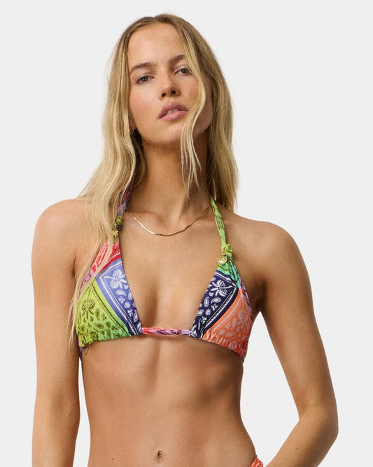 Image of Swimwear. Product name - Rip Curl Womens Bossa Nova Hi Leg Skimpy Bikini Bottom Multico in Multico colour by brand - Rip Curl