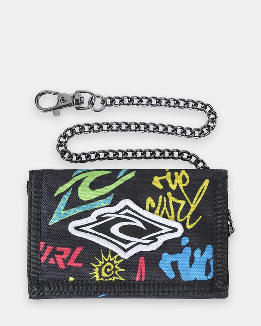Image of Wallets & Money Clips. Product name - Rip Curl Mens Sessions Chain Surf Tri Fold Wallet Multico in Multico colour by brand - Rip Curl